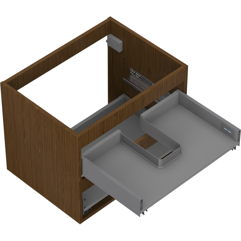 Mexen Box-A spintelės korpusas po praustuvu 60 cm, 2 stalčiai, riešutas - 91AX0-0600-470-2-86