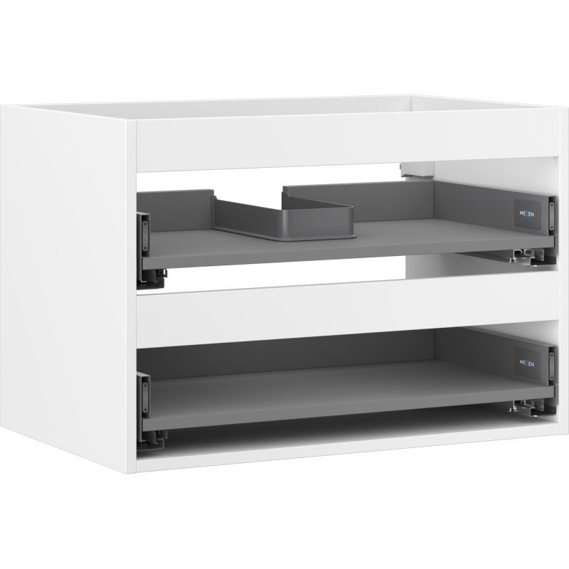 Mexen Box-A korpus praustuvo spintelės 70 cm, 2 stalčiai, balta matinė - 91AX0-0700-470-2-01