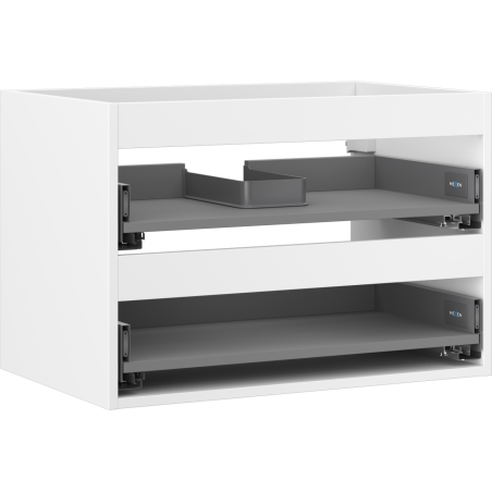 Mexen Box-A korpus praustuvo spintelės 70 cm, 2 stalčiai, balta matinė - 91AX0-0700-470-2-01