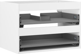 Mexen Box-A korpus praustuvo spintelės 70 cm, 2 stalčiai, balta matinė - 91AX0-0700-470-2-01