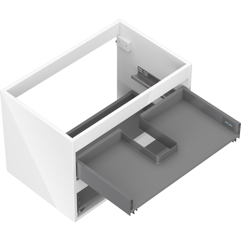 Mexen Box-A vonios spintelės korpusas 70 cm, 2 stalčiai, balta blizgi - 91AX0-0700-470-2-00