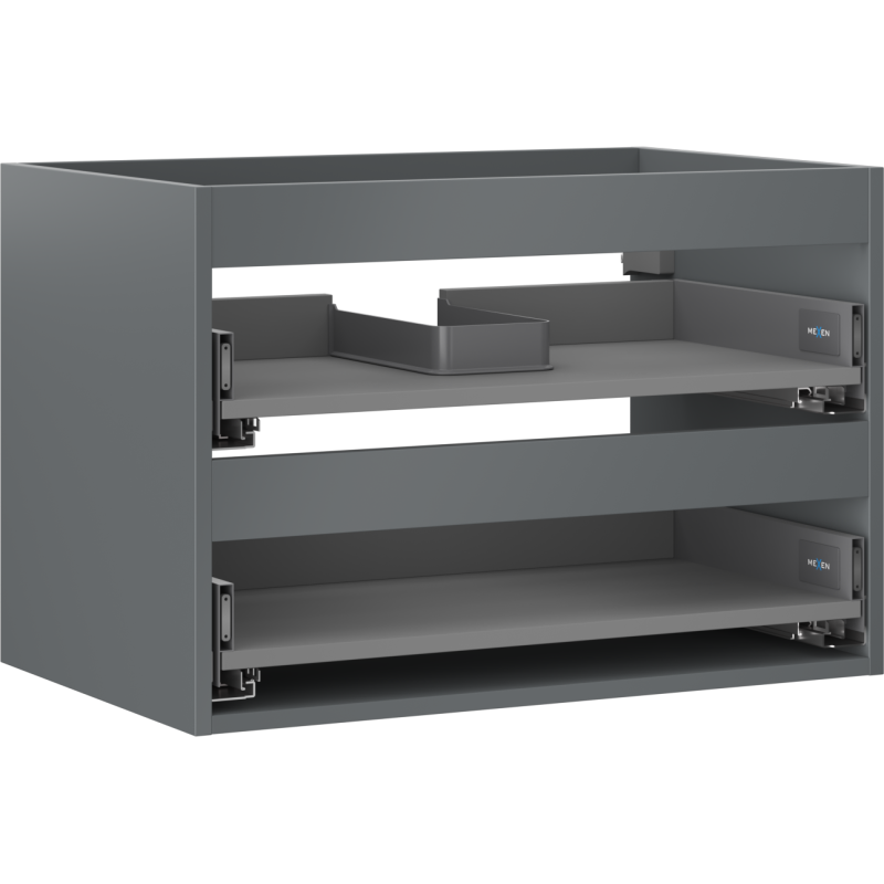 Mexen Box-A spintelės po kriaukle korpusas 70 cm, 2 stalčiai, matinė grafito - 91AX0-0700-470-2-66