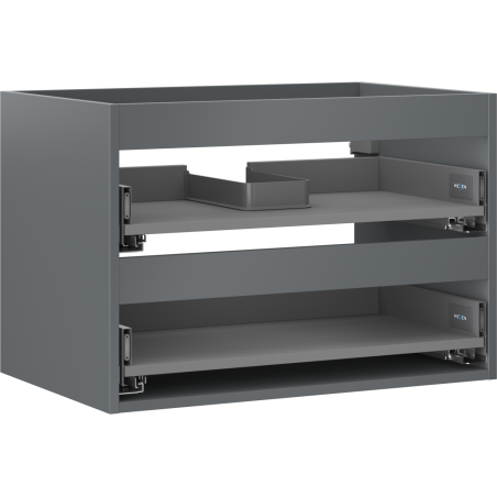 Mexen Box-A spintelės po kriaukle korpusas 70 cm, 2 stalčiai, matinė grafito - 91AX0-0700-470-2-66