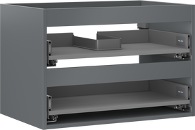 Mexen Box-A spintelės po kriaukle korpusas 70 cm, 2 stalčiai, matinė grafito - 91AX0-0700-470-2-66
