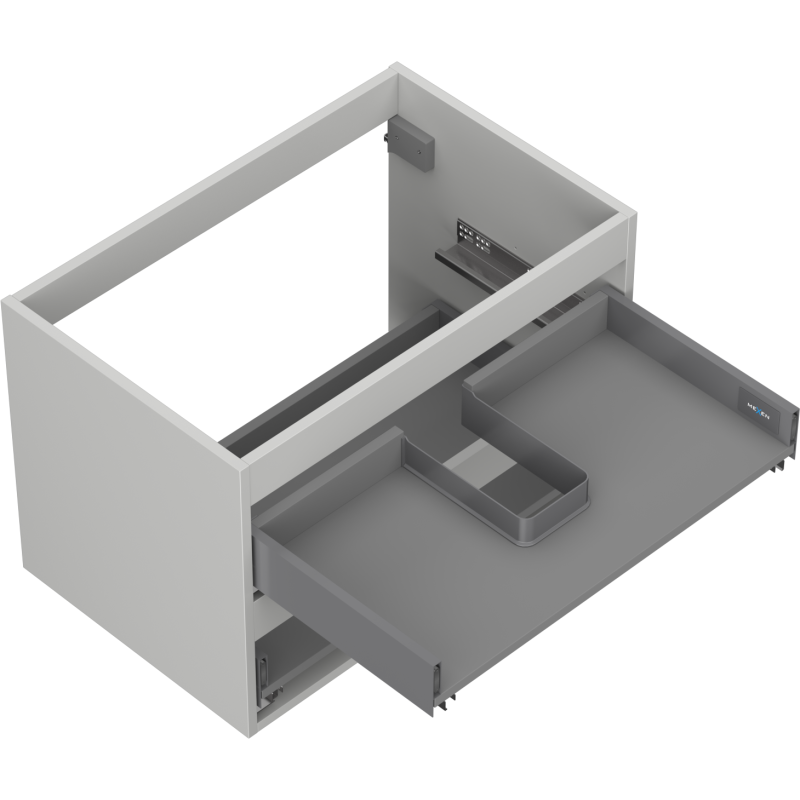 Mexen Box-A korpus vonios spintelės 70 cm, 2 stalčiai, pilka matinė - 91AX0-0700-470-2-62