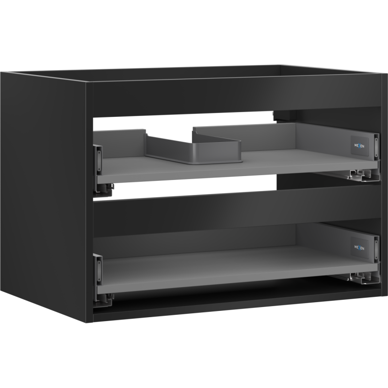 Mexen Box-A vonios spintelės korpusas 70 cm, 2 stalčiai, juodas matinis - 91AX0-0700-470-2-71