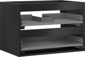 Mexen Box-A spintelės po praustuvu korpusas 70 cm, 2 stalčiai, juodas matinis - 91AX0-0700-470-2-71