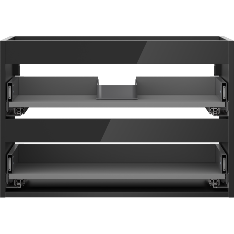 Mexen Box-A kriauklės spintelės korpusas 70 cm, 2 stalčiai, juodas blizgesys - 91AX0-0700-470-2-70