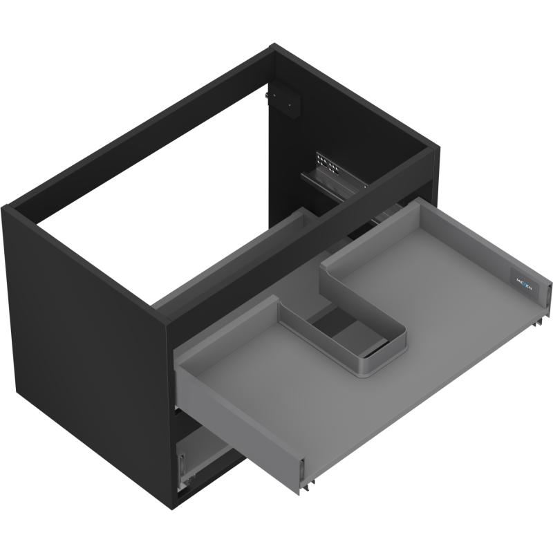 Mexen Box-A vonios spintelės korpusas 70 cm, 2 stalčiai, juodas matinis - 91AX0-0700-470-2-71