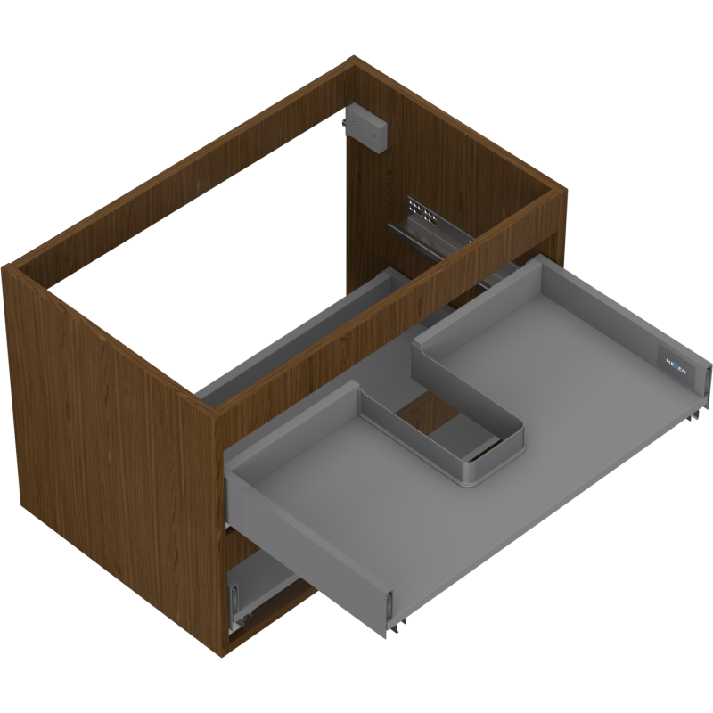 Mexen Box-A spintelės korpusas po praustuvu 70 cm, 2 stalčiai, riešutas - 91AX0-0700-470-2-86
