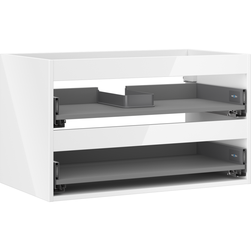 Mexen Box-A kriauklės spintelės korpusas 80 cm, 2 stalčiai, blizgi balta - 91AX0-0800-470-2-00