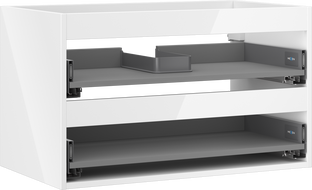 Mexen Box-A kriauklės spintelės korpusas 80 cm, 2 stalčiai, blizgi balta - 91AX0-0800-470-2-00