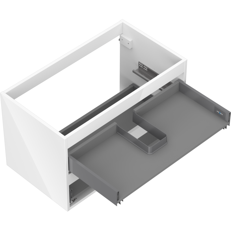 Mexen Box-A kriauklės spintelės korpusas 80 cm, 2 stalčiai, blizgi balta - 91AX0-0800-470-2-00