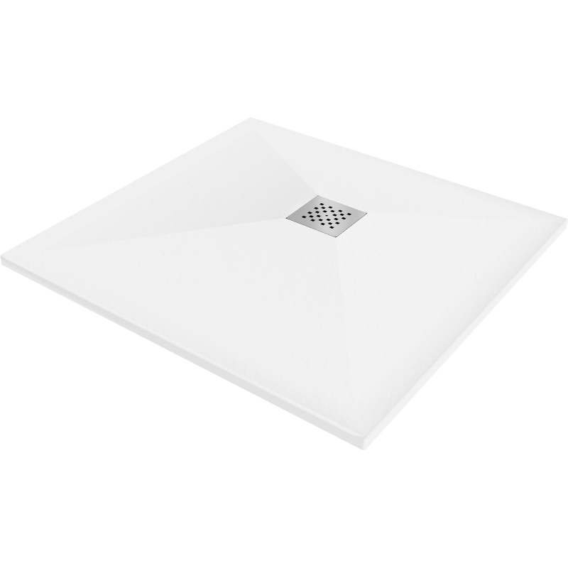 Mexen Stone+ Kompozitinis kvadratinis dušo padėklas 90 x 90 cm, Balta - 44109090