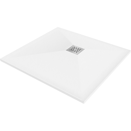 Mexen Stone+ Kompozitinis kvadratinis dušo padėklas 90 x 90 cm, Balta - 44109090