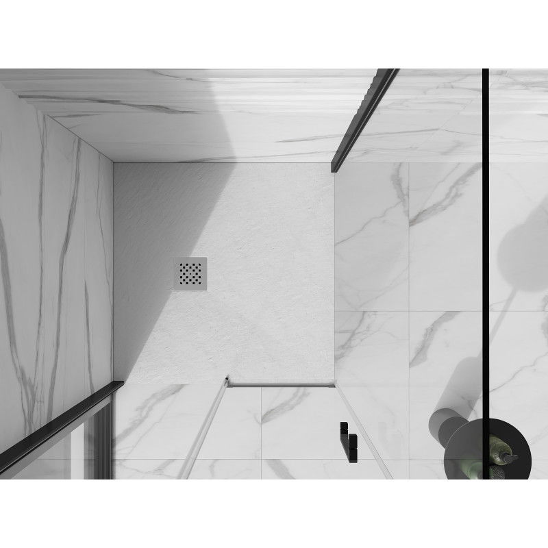 Mexen Stone+ kvadratinis kompozitinis dušo padėklas 90 x 90 cm, baltas - 44109090