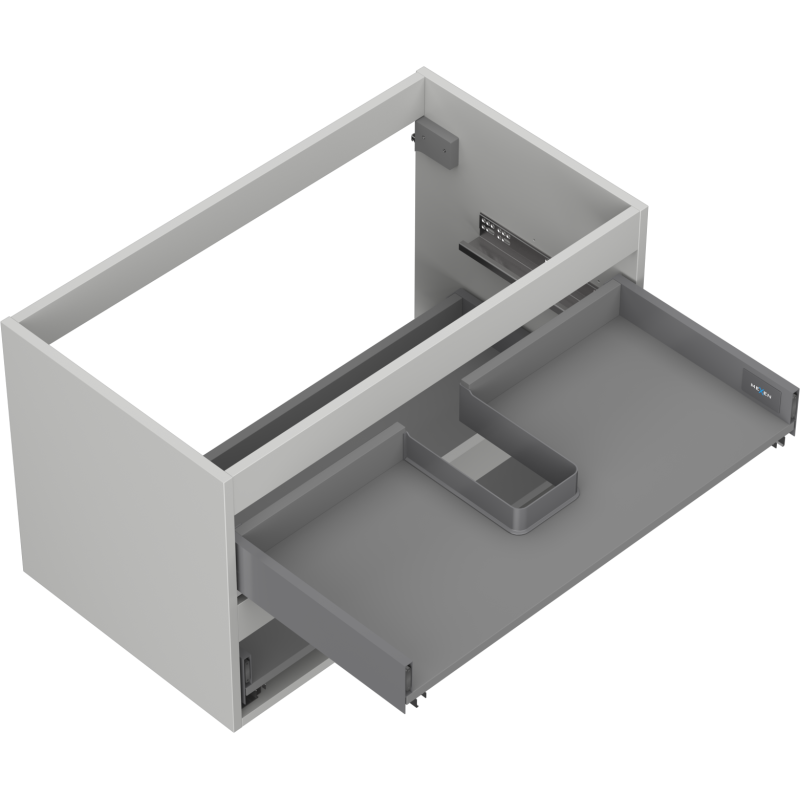 Mexen Box-A korpus praustuvo spintelė 80 cm, 2 stalčiai, pilkas matas - 91AX0-0800-470-2-62