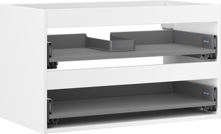 Mexen Box-A vonios kambario spintelės korpusas 80 cm, 2 stalčiai, baltas matinis - 91AX0-0800-470-2-01