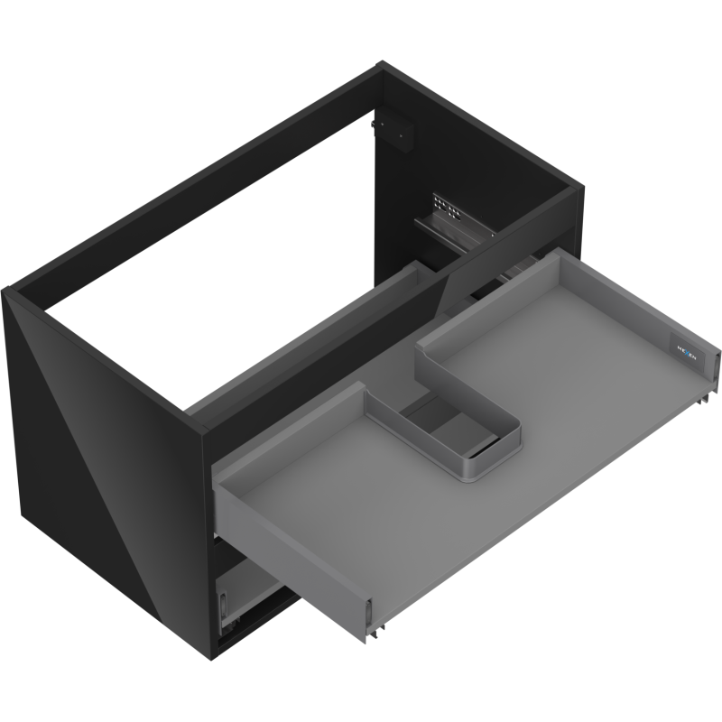 Mexen Box-A korpusas praustuvo spintelei 80 cm, 2 stalčiai, juodas blizgesys - 91AX0-0800-470-2-70