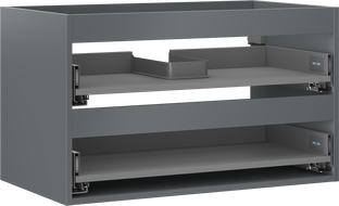 Mexen Box-A vonios spintele po praustuvu, korpus 80 cm, 2 stalčiai, matinė grafito - 91AX0-0800-470-2-66