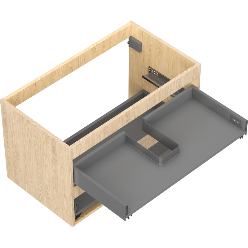 Mexen Box-A spintelės po praustuvu korpusas 80 cm, 2 stalčiai, ąžuolas - 91AX0-0800-470-2-81