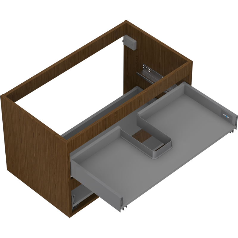 Mexen Box-A spintelės korpusas po praustuvu 80 cm, 2 stalčiai, riešutas - 91AX0-0800-470-2-86
