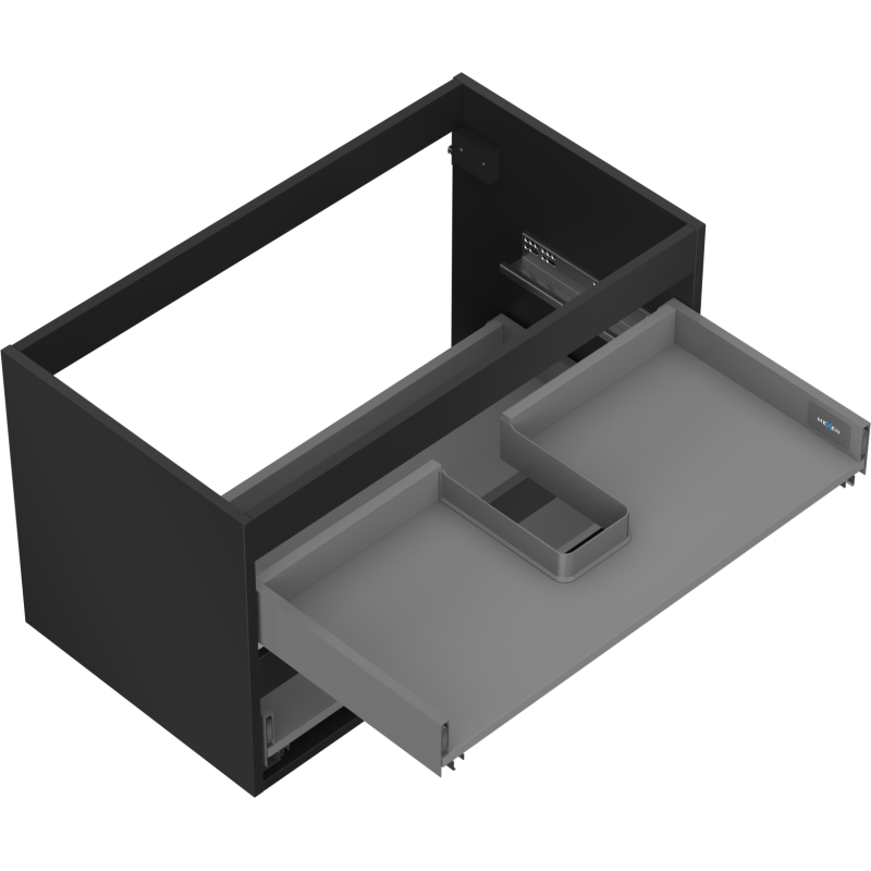 Mexen Box-A vonios spintelės korpusas 80 cm, 2 stalčiai, juodas matinis - 91AX0-0800-470-2-71