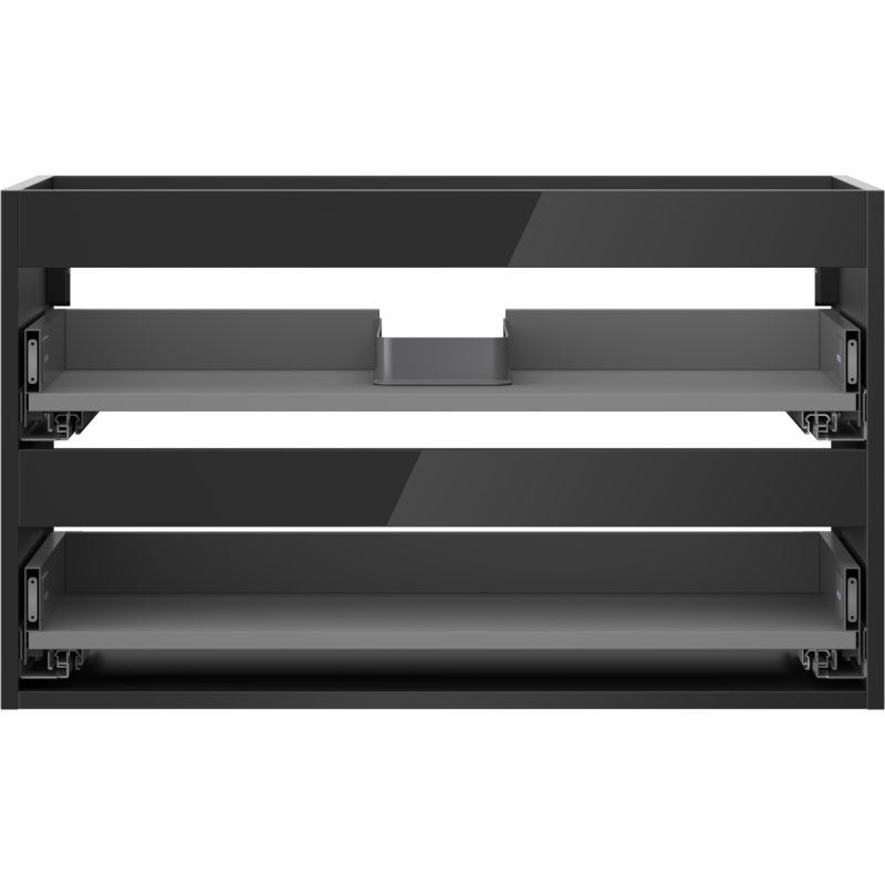 Mexen Box-A korpusas praustuvo spintelei 80 cm, 2 stalčiai, juodas blizgesys - 91AX0-0800-470-2-70