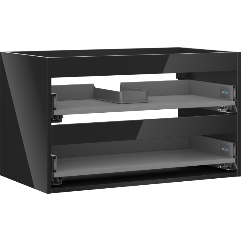 Mexen Box-A korpusas praustuvo spintelei 80 cm, 2 stalčiai, juodas blizgesys - 91AX0-0800-470-2-70