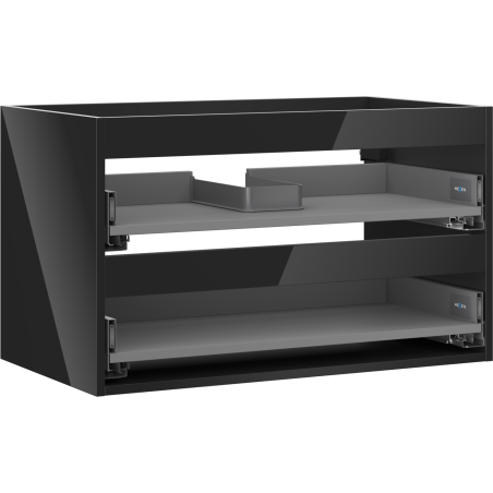 Mexen Box-A korpusas praustuvo spintelei 80 cm, 2 stalčiai, juodas blizgesys - 91AX0-0800-470-2-70