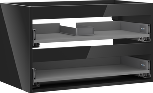 Mexen Box-A korpusas praustuvo spintelei 80 cm, 2 stalčiai, juodas blizgesys - 91AX0-0800-470-2-70