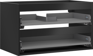 Mexen Box-A vonios spintelės korpusas 80 cm, 2 stalčiai, juodas matinis - 91AX0-0800-470-2-71