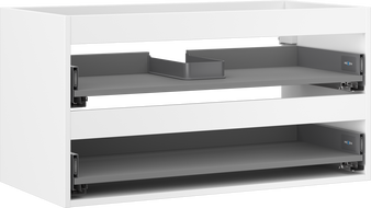 Mexen Box-A spintelės karkasas po praustuvu 90 cm, 2 stalčiai, baltas matinis - 91AX0-0900-470-2-01