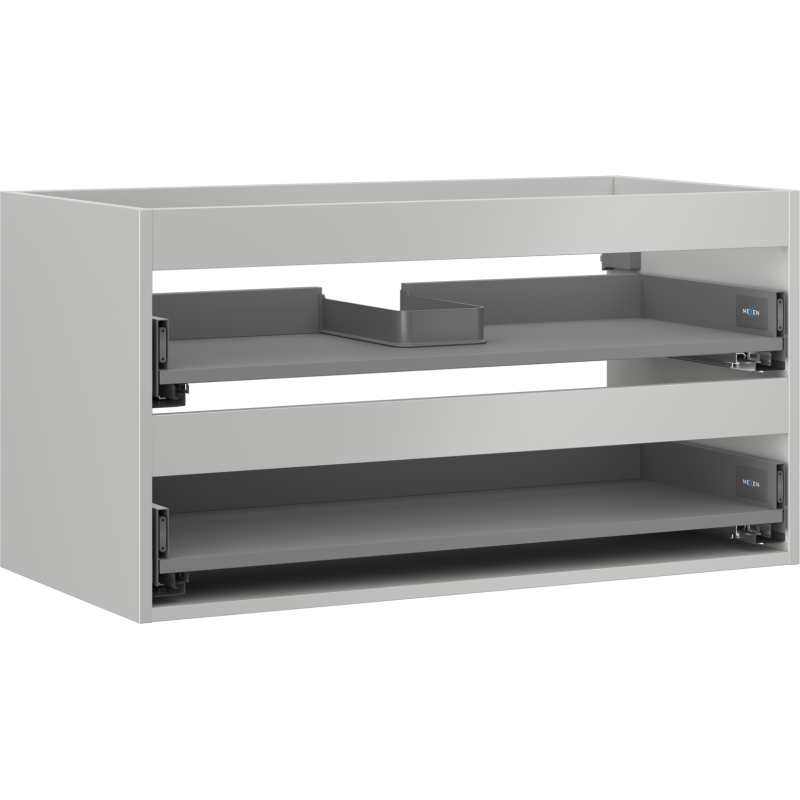 Mexen Box-A spintelės korpusas po praustuvu 90 cm, 2 stalčiai, pilkas matinis - 91AX0-0900-470-2-62