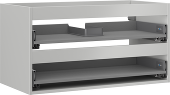 Mexen Box-A spintelės korpusas po praustuvu 90 cm, 2 stalčiai, pilkas matinis - 91AX0-0900-470-2-62