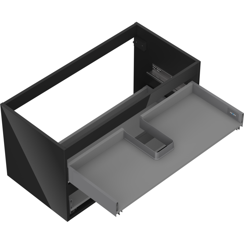 Mexen Box-A spintelės korpusas po praustuvu 90 cm, 2 stalčiai, juodas blizgesys - 91AX0-0900-470-2-70