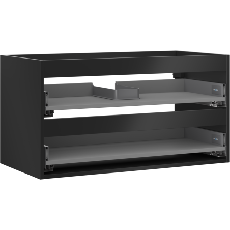 Mexen Box-A spintelės po praustuvu korpusas 90 cm, 2 stalčiai, juodas matinis - 91AX0-0900-470-2-71