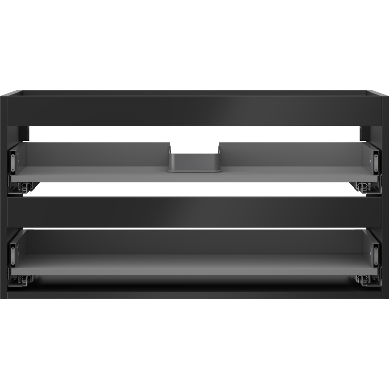 Mexen Box-A spintelės po praustuvu korpusas 90 cm, 2 stalčiai, juodas matinis - 91AX0-0900-470-2-71