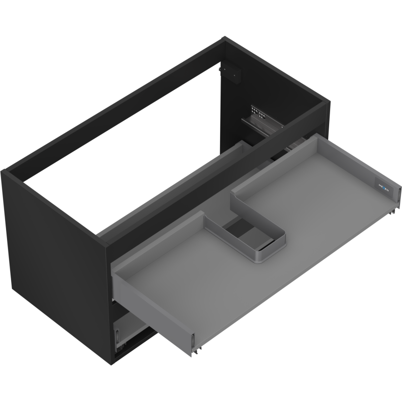 Mexen Box-A spintelės po praustuvu korpusas 90 cm, 2 stalčiai, juodas matinis - 91AX0-0900-470-2-71