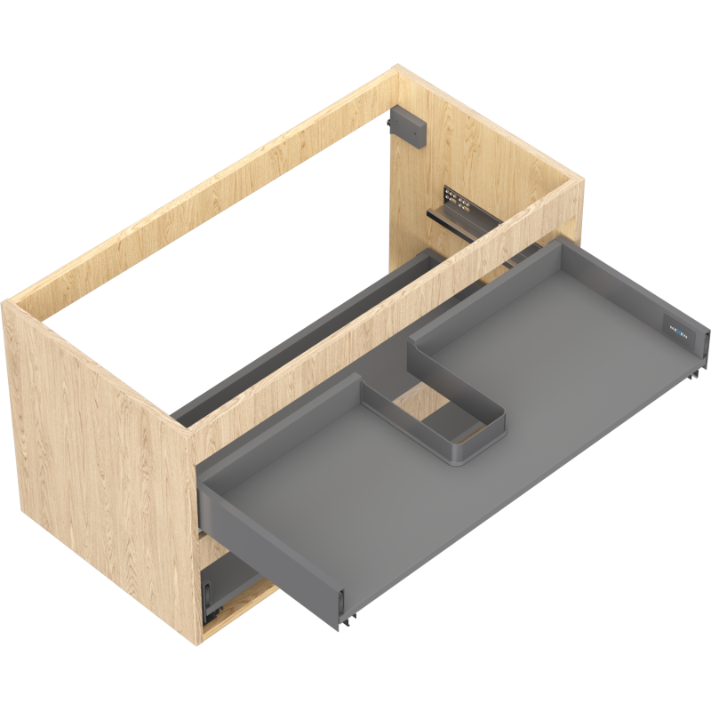 Mexen Box-A spintelės rėmas po praustuvu 90 cm, 2 stalčiai, ąžuolas - 91AX0-0900-470-2-81