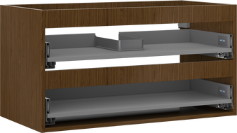 Mexen Box-A spintelės korpusas po praustuvu, 90 cm, 2 stalčiai, riešutmedis - 91AX0-0900-470-2-86