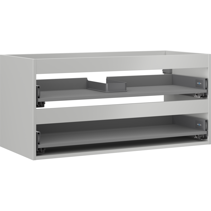 Mexen Box-A korpus praustuvo spintelė 100 cm, 2 stalčiai, pilkas matinis - 91AX0-1000-470-2-62