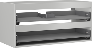 Mexen Box-A korpus praustuvo spintelė 100 cm, 2 stalčiai, pilkas matinis - 91AX0-1000-470-2-62