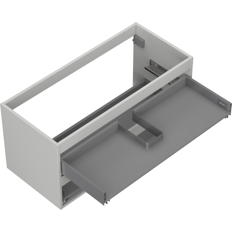 Mexen Box-A korpus praustuvo spintelė 100 cm, 2 stalčiai, pilkas matinis - 91AX0-1000-470-2-62