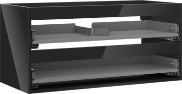 Mexen Box-A vonios spintelės korpusas 100 cm, 2 stalčiai, juoda blizgi - 91AX0-1000-470-2-70