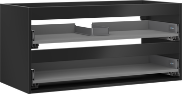 Mexen Box-A spintelės karkasas po praustuvu 100 cm, 2 stalčiai, juodas matinis - 91AX0-1000-470-2-71