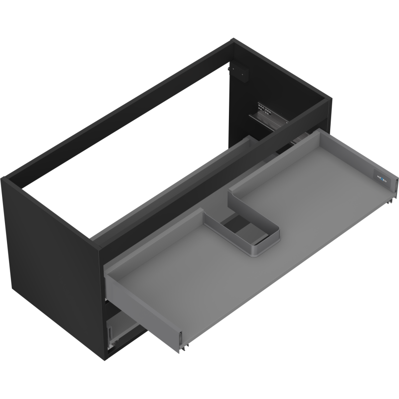 Mexen Box-A spintelės karkasas po praustuvu 100 cm, 2 stalčiai, juodas matinis - 91AX0-1000-470-2-71