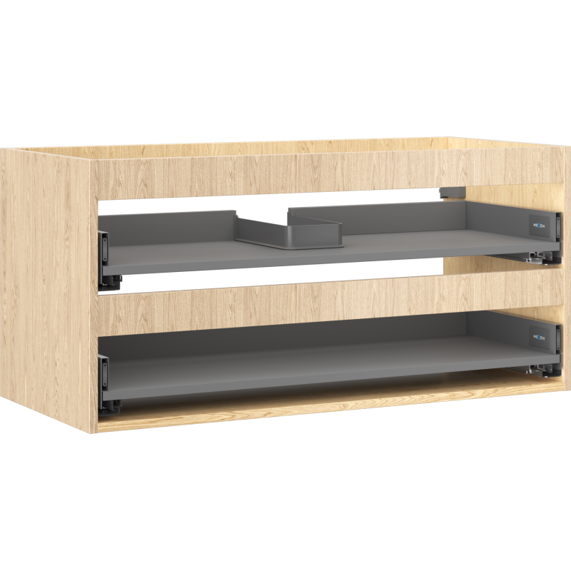 Mexen Box-A spintelės prie praustuvo pagrindas 100 cm, 2 stalčiai, ąžuolas - 91AX0-1000-470-2-81