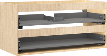 Mexen Box-A spintelės prie praustuvo pagrindas 100 cm, 2 stalčiai, ąžuolas - 91AX0-1000-470-2-81