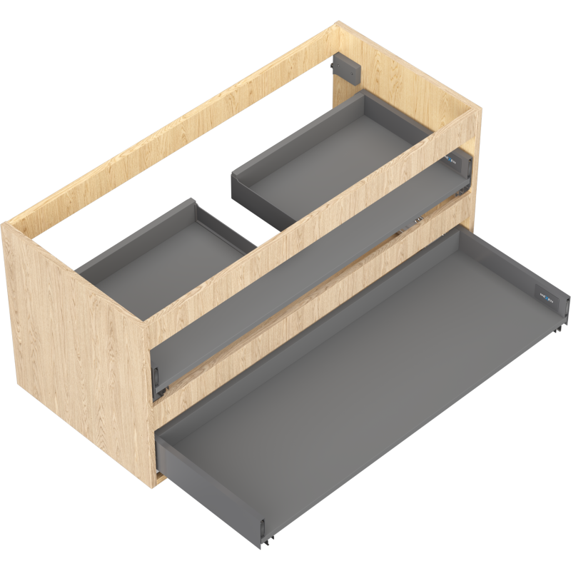 Mexen Box-A spintelės prie praustuvo pagrindas 100 cm, 2 stalčiai, ąžuolas - 91AX0-1000-470-2-81
